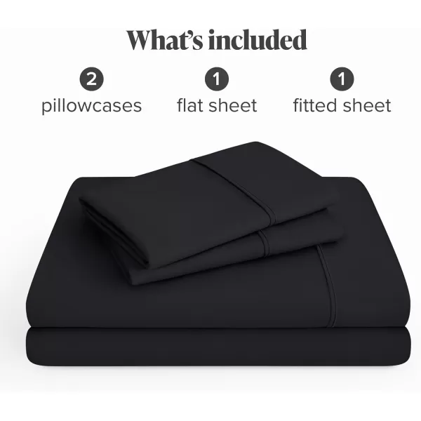 Bare Home Queen Sheet Set  22quot Deep Pockets  Luxury 1800 UltraSoft Microfiber Queen Bed Sheets  Double Brushed  Easy Fit  4 Piece Set  Bedding Sheets ampamp Pillowcases Queen Grey02  Black
