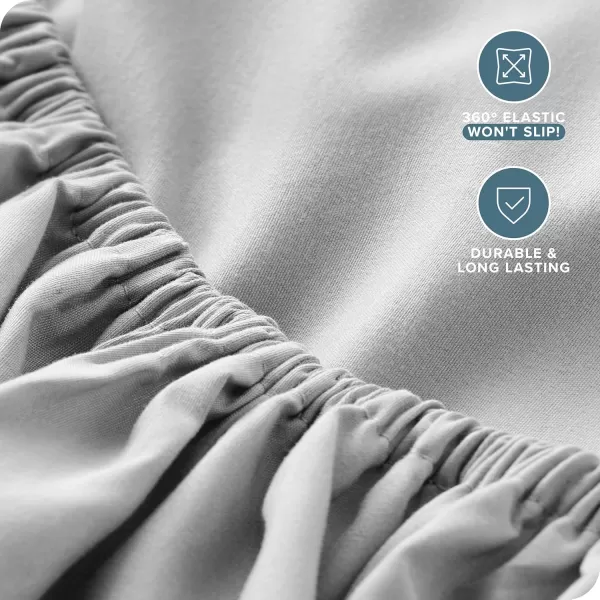 Bare Home Queen Sheet Set  22quot Deep Pockets  Luxury 1800 UltraSoft Microfiber Queen Bed Sheets  Double Brushed  Easy Fit  4 Piece Set  Bedding Sheets ampamp Pillowcases Queen Grey05  Cloud Grey