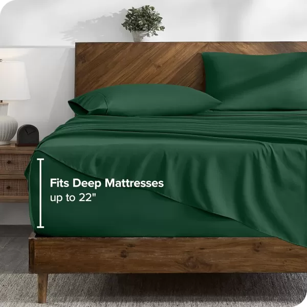 Bare Home Queen Sheet Set  22quot Deep Pockets  Luxury 1800 UltraSoft Microfiber Queen Bed Sheets  Double Brushed  Easy Fit  4 Piece Set  Bedding Sheets ampamp Pillowcases Queen Grey10  Forest Green