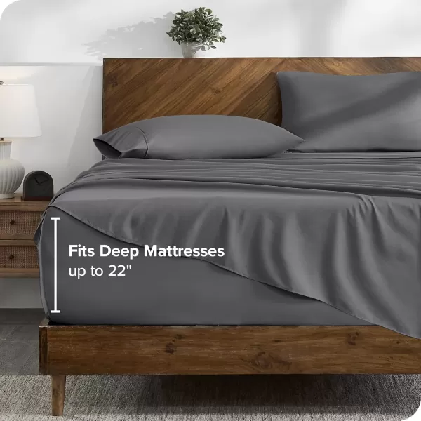 Bare Home Queen Sheet Set  22quot Deep Pockets  Luxury 1800 UltraSoft Microfiber Queen Bed Sheets  Double Brushed  Easy Fit  4 Piece Set  Bedding Sheets ampamp Pillowcases Queen Grey03  Grey
