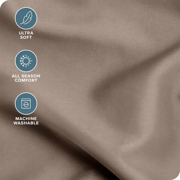 Bare Home Queen Sheet Set  22quot Deep Pockets  Luxury 1800 UltraSoft Microfiber Queen Bed Sheets  Double Brushed  Easy Fit  4 Piece Set  Bedding Sheets ampamp Pillowcases Queen Grey07  Taupe