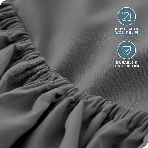 Bare Home Queen Sheet Set  22quot Deep Pockets  Luxury 1800 UltraSoft Microfiber Queen Bed Sheets  Double Brushed  Easy Fit  4 Piece Set  Bedding Sheets ampamp Pillowcases Queen Grey03  Grey