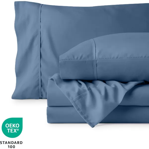 Bare Home Queen Sheet Set  22quot Deep Pockets  Luxury 1800 UltraSoft Microfiber Queen Bed Sheets  Double Brushed  Easy Fit  4 Piece Set  Bedding Sheets ampamp Pillowcases Queen Grey09  Coronet Blue