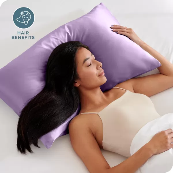 Bare Home Satin Pillowcases for Hair and Skin  2 Pack King 20x36  Luxury Pillowcases  Envelope Enclosure  Soft and Smooth Satin  Breathable  Similar to Silk White 2 Pack10  Lavender
