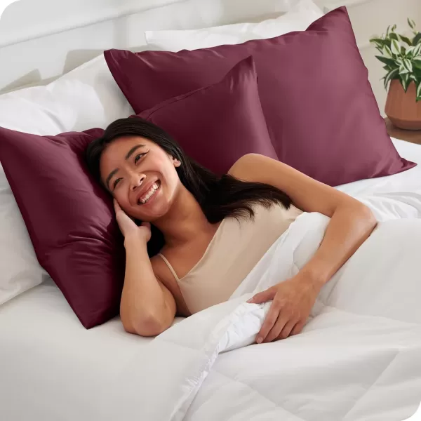 Bare Home Satin Pillowcases for Hair and Skin  2 Pack King 20x36  Luxury Pillowcases  Envelope Enclosure  Soft and Smooth Satin  Breathable  Similar to Silk White 2 Pack11  Burgundy