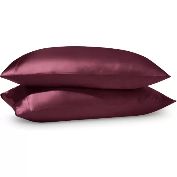 Bare Home Satin Pillowcases for Hair and Skin  2 Pack King 20x36  Luxury Pillowcases  Envelope Enclosure  Soft and Smooth Satin  Breathable  Similar to Silk White 2 Pack11  Burgundy