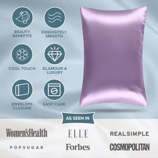 Bare Home Satin Pillowcases for Hair and Skin  2 Pack King 20x36  Luxury Pillowcases  Envelope Enclosure  Soft and Smooth Satin  Breathable  Similar to Silk White 2 Pack10  Lavender