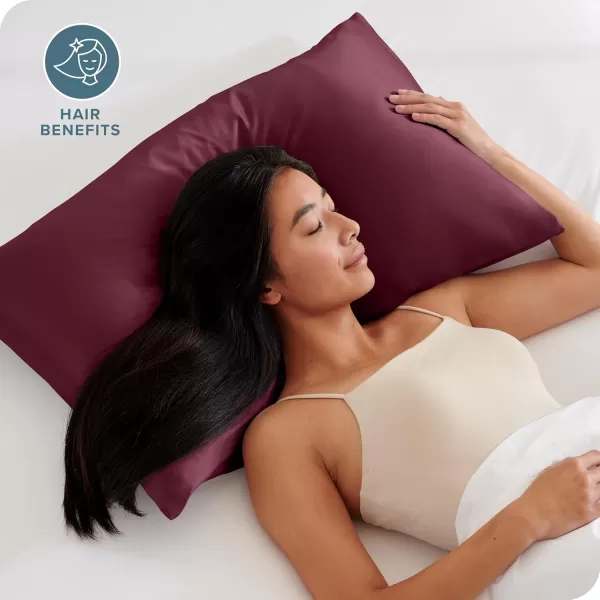 Bare Home Satin Pillowcases for Hair and Skin  2 Pack King 20x36  Luxury Pillowcases  Envelope Enclosure  Soft and Smooth Satin  Breathable  Similar to Silk White 2 Pack11  Burgundy