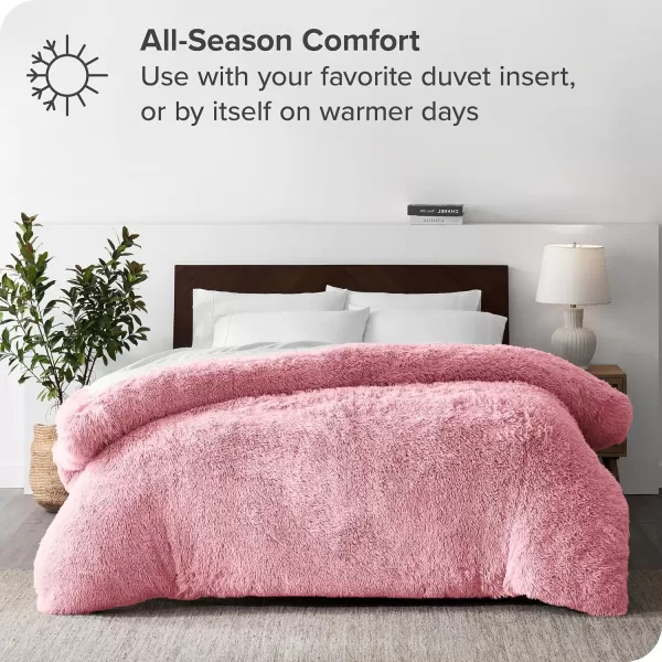 Bare Home Shaggy Fleece Duvet Cover TwinTwin Extra Long Size  Plush Duvet Cover  Super Soft ampamp Luxury  Hidden Zipper Closure  All Season Bedding Duvet Cover TwinTwin XL Dark BlueLight Pink