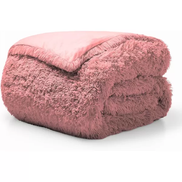 Bare Home Shaggy Fleece Duvet Cover TwinTwin Extra Long Size  Plush Duvet Cover  Super Soft ampamp Luxury  Hidden Zipper Closure  All Season Bedding Duvet Cover TwinTwin XL Dark BlueLight Pink