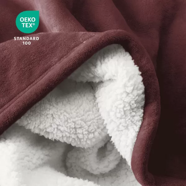 Bare Home Sherpa Fleece Blanket  ThrowTravel Blanket  Blanket for Bed Sofa Couch Camping and Travel  Warm ampamp Lightweight  Fluffy ampamp Soft Plush Blanket  Reversible ThrowTravel Oyster18  Rosewood