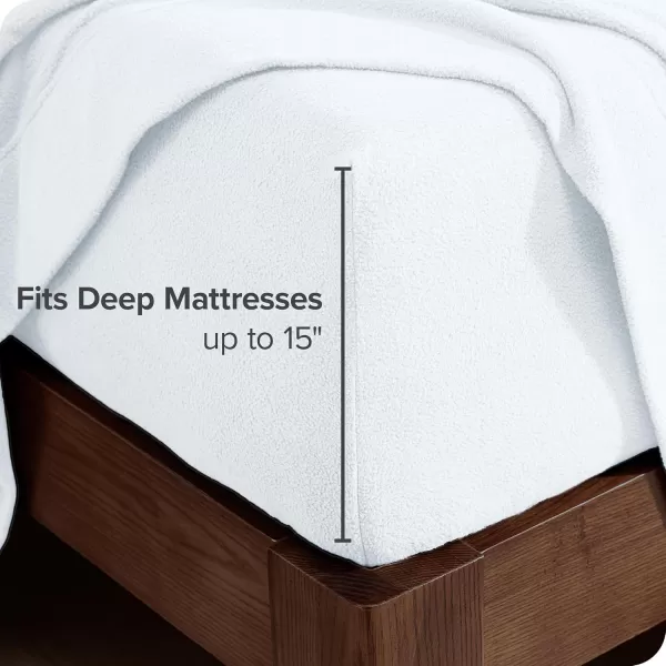 Bare Home Super Soft Fleece Fitted Sheet  Twin Extra Long Size  Extra Plush Polar Fleece NoPilling  Deep Pocket  All Season Cozy Warmth Twin XL White01  White