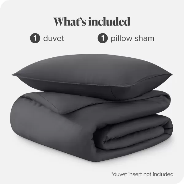 Bare Home Tencel Duvet Cover Set  Lyocell Derived from Eucalyptus  TwinTwin XL Size  Ultra Soft 2 Piece Bedding Duvet Cover ampamp Pillow Shams TwinTwin XL WhiteForged Iron Grey