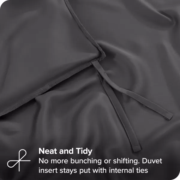 Bare Home Tencel Duvet Cover Set  Lyocell Derived from Eucalyptus  TwinTwin XL Size  Ultra Soft 2 Piece Bedding Duvet Cover ampamp Pillow Shams TwinTwin XL WhiteForged Iron Grey