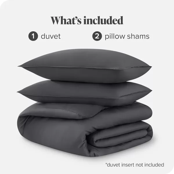 Bare Home Tencel Duvet Cover Set  Lyocell Derived from Eucalyptus  TwinTwin XL Size  Ultra Soft 2 Piece Bedding Duvet Cover ampamp Pillow Shams TwinTwin XL WhiteForged Iron Grey