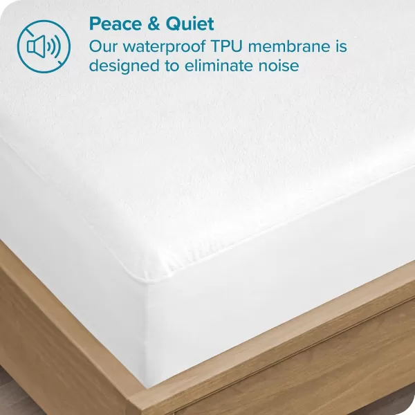 Bare Home Twin XL Waterproof Mattress Protector  39 in x 80 in White Vinyl FreeQueen