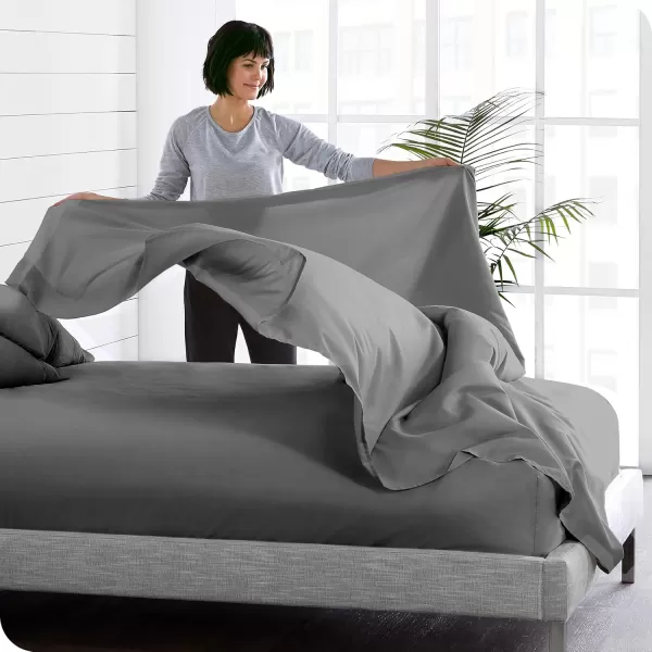 Bare Home TwinTwin Extra Long Flat Sheet  Premium 1800 UltraSoft Top Sheet  Hotel Luxury  Double Brushed  Easy Care  1 TwinTwin XL Flat Sheet Only TwinTwin XL White03  Grey