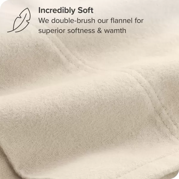 Bare Home Velvety Soft ampamp Cozy Flannel Pillowcases Set of 2  Double Brushed Heavyweight 100 Cotton  Grey04  Sand