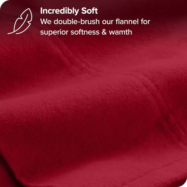 Bare Home Velvety Soft ampamp Cozy Flannel Pillowcases Set of 2  Double Brushed Heavyweight 100 Cotton  Grey07  Red