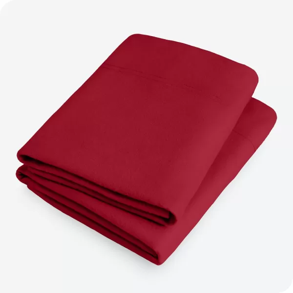 Bare Home Velvety Soft ampamp Cozy Flannel Pillowcases Set of 2  Double Brushed Heavyweight 100 Cotton  Grey07  Red