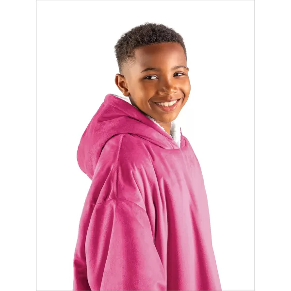 Bare Home Wearable Blanket Hoodie  Soft Plush Sherpa  Warm and Cozy  Oversized Wearable Blanket  Adult ampamp Kid Sizes13  Pink