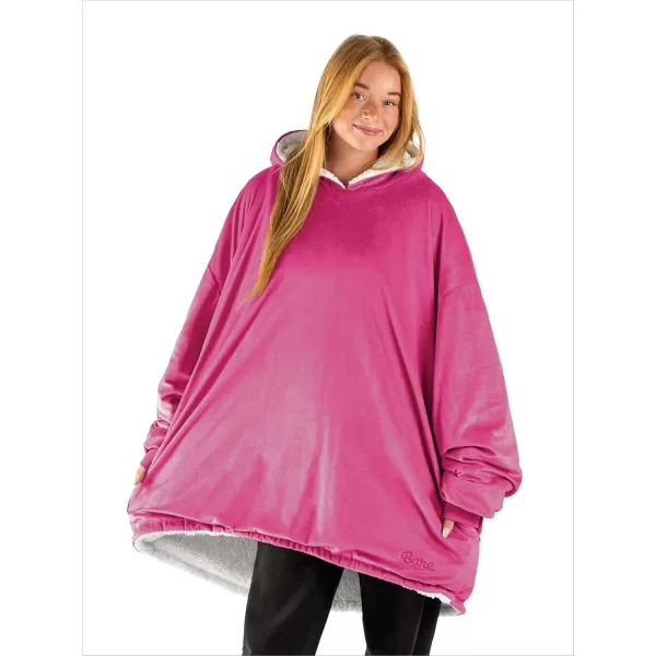 Bare Home Wearable Blanket Hoodie  Soft Plush Sherpa  Warm and Cozy  Oversized Wearable Blanket  Adult ampamp Kid Sizes13  Pink