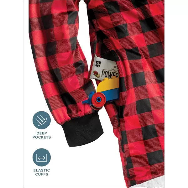Bare Home Wearable Blanket Hoodie  Soft Plush Sherpa  Warm and Cozy  Oversized Wearable Blanket  Adult ampamp Kid Sizes15  Buffalo Plaid  RedBlack