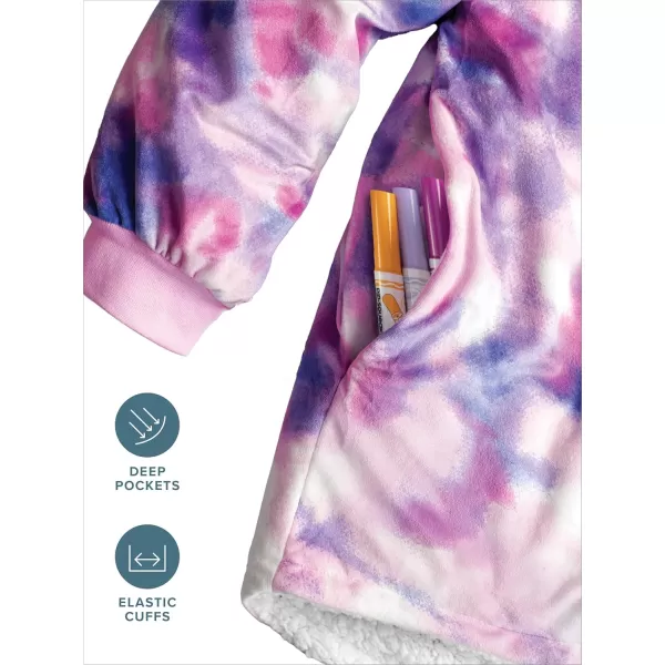 Bare Home Wearable Blanket Hoodie  Soft Plush Sherpa  Warm and Cozy  Oversized Wearable Blanket  Adult ampamp Kid Sizes18  Tie Dye  Pink