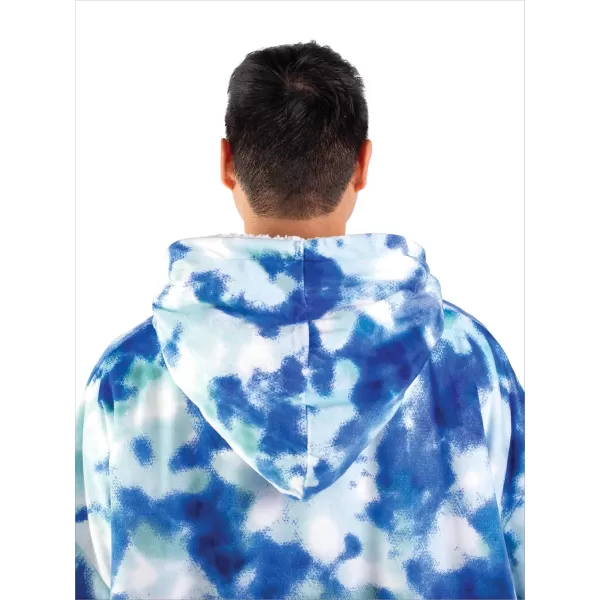 Bare Home Wearable Blanket Hoodie  Soft Plush Sherpa  Warm and Cozy  Oversized Wearable Blanket  Adult ampamp Kid Sizes19  Tie Dye  Blue