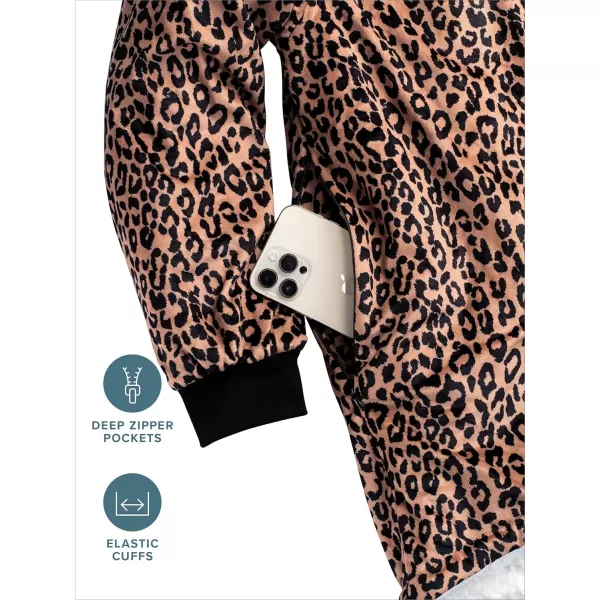 Bare Home Wearable Blanket Hoodie  Soft Plush Sherpa  Warm and Cozy  Oversized Wearable Blanket  Adult ampamp Kid Sizes20  Leopard