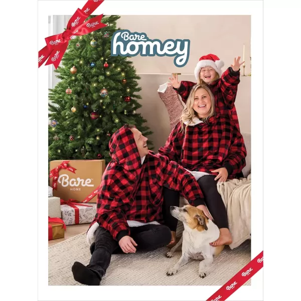 Bare Home Wearable Blanket Hoodie  Soft Plush Sherpa  Warm and Cozy  Oversized Wearable Blanket  Adult ampamp Kid Sizes20  Leopard