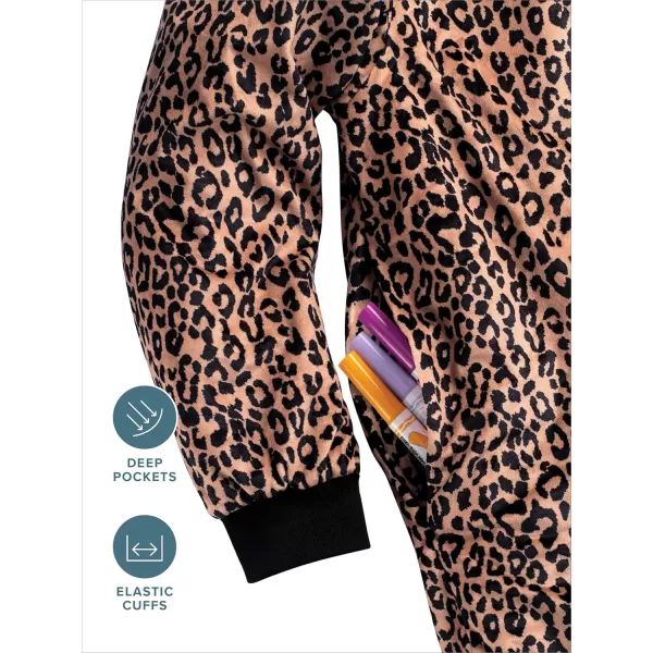Bare Home Wearable Blanket Hoodie  Soft Plush Sherpa  Warm and Cozy  Oversized Wearable Blanket  Adult ampamp Kid Sizes20  Leopard