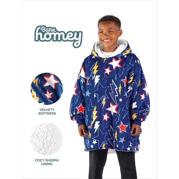 Bare Home Wearable Blanket Hoodie  Soft Plush Sherpa  Warm and Cozy  Oversized Wearable Blanket  Adult ampamp Kid Sizes21  Superhero