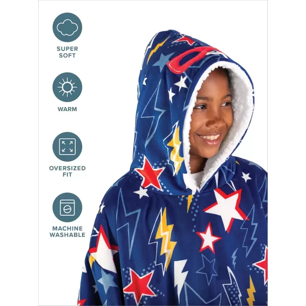 Bare Home Wearable Blanket Hoodie  Soft Plush Sherpa  Warm and Cozy  Oversized Wearable Blanket  Adult ampamp Kid Sizes21  Superhero