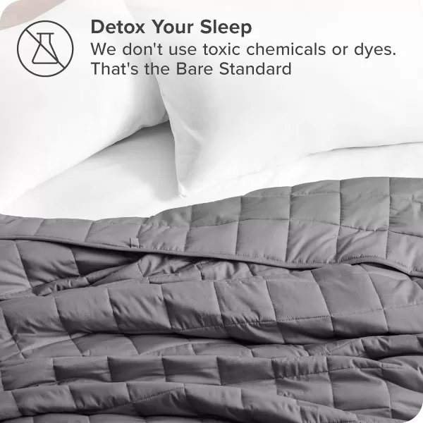 Bare Home Weighted Blanket for Adults 22lb 60quot x 80quot  AllNatural 100 Cotton  Premium Heavy Blanket Nontoxic Glass Beads Light Grey 60quotx80quot03  Cotton Grey