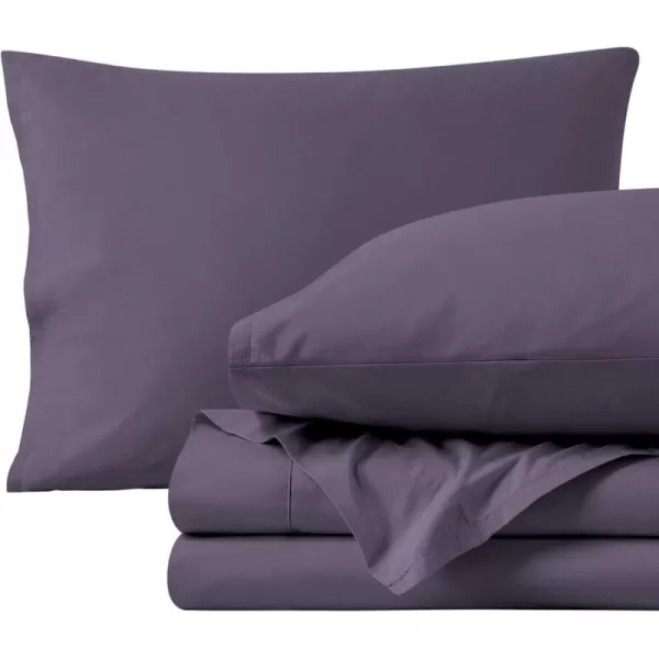 Bare Home 100 Organic Cotton Queen Sheet Set  Crisp Percale Weave  Cool Breathable and Hypoallergenic  Bedding Sheets ampamp Pillowcases  Luxury Hotel Sheet Set Queen White09  Dusty Purple