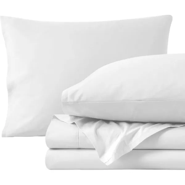 Bare Home 100 Organic Cotton Queen Sheet Set  Crisp Percale Weave  Cool Breathable and Hypoallergenic  Bedding Sheets ampamp Pillowcases  Luxury Hotel Sheet Set Queen White01  White