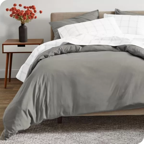 Bare Home 100 Organic Cotton Sateen Duvet Cover Set  KingCal King Size  Smooth Sateen Weave  Warm ampamp Luxurious  KingCal King Duvet Cover KingCal King Dusty RoseLight Grey