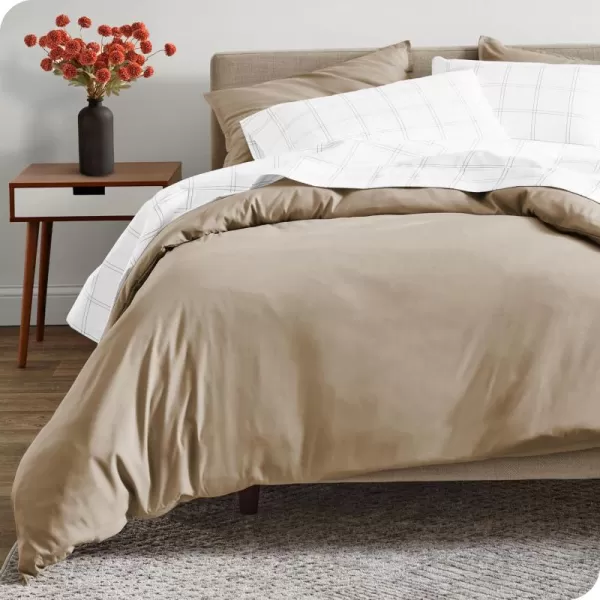 Bare Home 100 Organic Cotton Sateen Duvet Cover Set  KingCal King Size  Smooth Sateen Weave  Warm ampamp Luxurious  KingCal King Duvet Cover KingCal King Dusty RoseFrench Beige