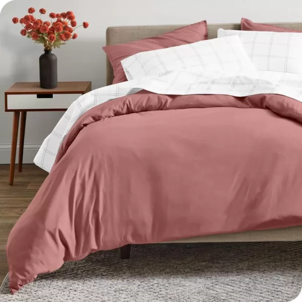 Bare Home 100 Organic Cotton Sateen Duvet Cover Set  KingCal King Size  Smooth Sateen Weave  Warm ampamp Luxurious  KingCal King Duvet Cover KingCal King Dusty RoseDusty Rose