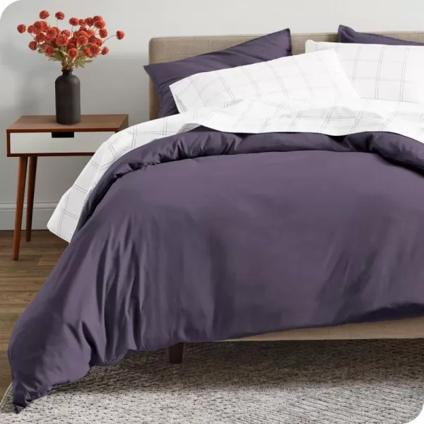 Bare Home 100 Organic Cotton Sateen Duvet Cover Set  KingCal King Size  Smooth Sateen Weave  Warm ampamp Luxurious  KingCal King Duvet Cover KingCal King Dusty RoseDusty Purple