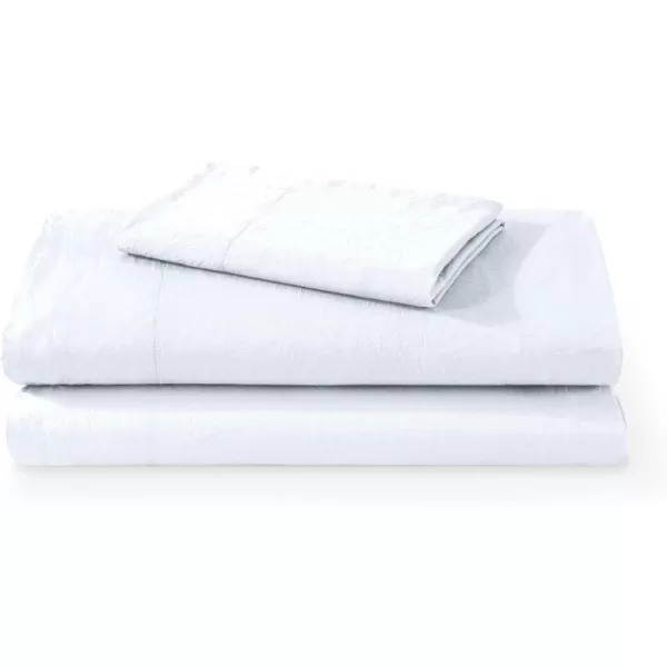 Bare Home Ultra Soft Washed Microfiber 3 Piece Sheet Set LinenLike Look Easy Care Hypoallergenic Deep Pocket up to 15 1 Fitted Sheet 1 Flat Sheet 1 Std Pillowcase Twin XL Black14  White