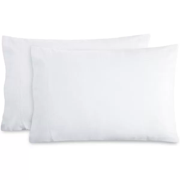 Bare Home Velvety Soft ampamp Cozy Flannel Pillowcases Set of 2  Double Brushed Heavyweight 100 Cotton  Grey01  White