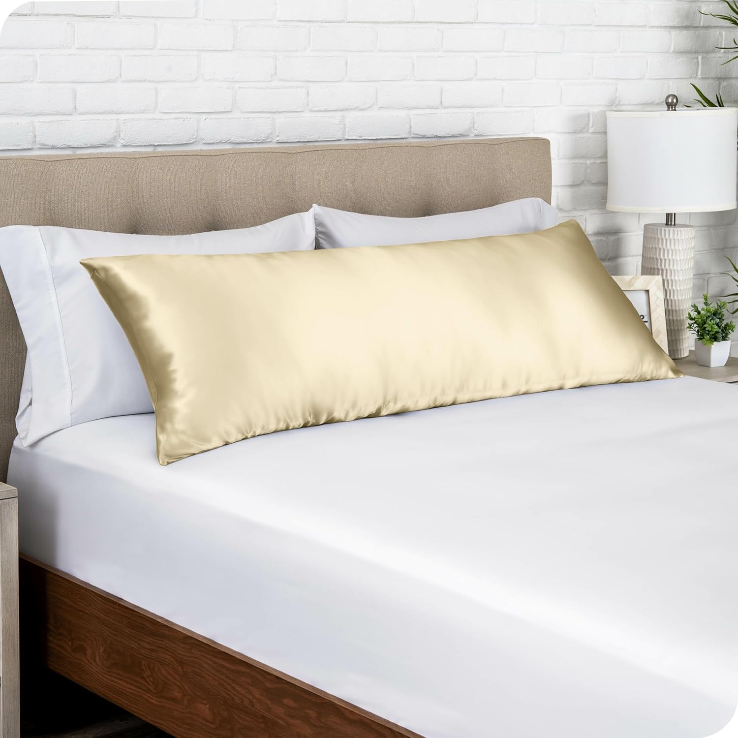 Bare Home 100 Mulberry Silk Pillowcase for Hair and Skin  Ultra Premium 6A Grade 19 Momme Silk Pillow Case  Envelope Enclosure  Breathable Cooling Pillow Cover Standard White09  Champagne