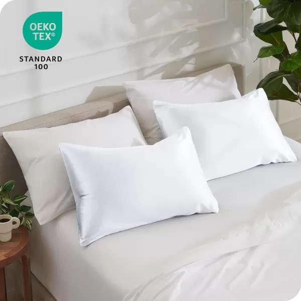 Bare Home 100 Mulberry Silk Pillowcase for Hair and Skin  Ultra Premium 6A Grade 19 Momme Silk Pillow Case  Envelope Enclosure  Breathable Cooling Pillow Cover Standard White01  White
