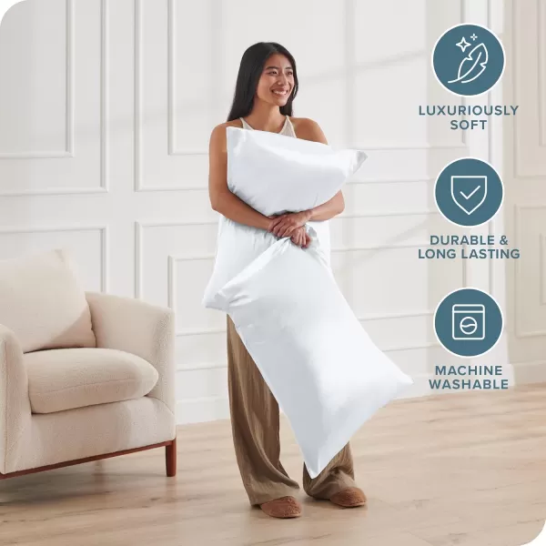 Bare Home 100 Mulberry Silk Pillowcase for Hair and Skin  Ultra Premium 6A Grade 19 Momme Silk Pillow Case  Envelope Enclosure  Breathable Cooling Pillow Cover Standard White01  White