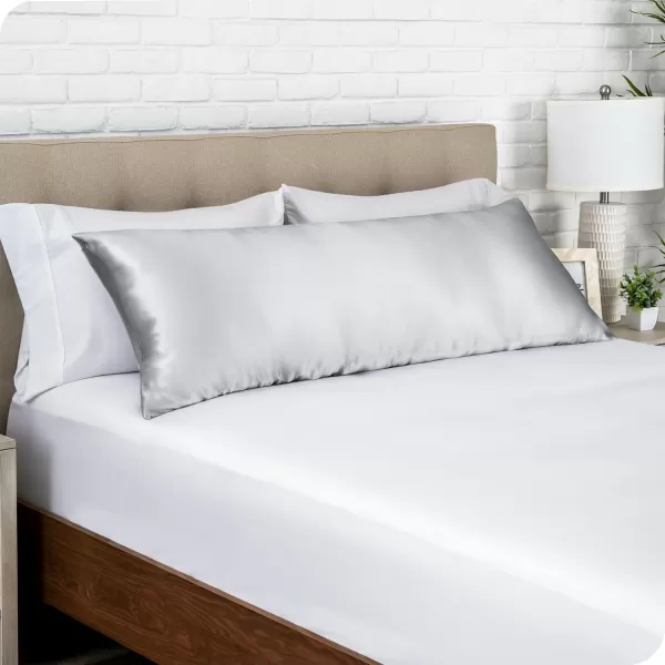 Bare Home 100 Mulberry Silk Pillowcase for Hair and Skin  Ultra Premium 6A Grade 19 Momme Silk Pillow Case  Envelope Enclosure  Breathable Cooling Pillow Cover Standard White05  Silver