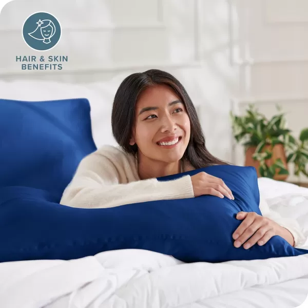 Bare Home 100 Mulberry Silk Pillowcase for Hair and Skin  Ultra Premium 6A Grade 19 Momme Silk Pillow Case  Envelope Enclosure  Breathable Cooling Pillow Cover Standard White13  Dark Blue