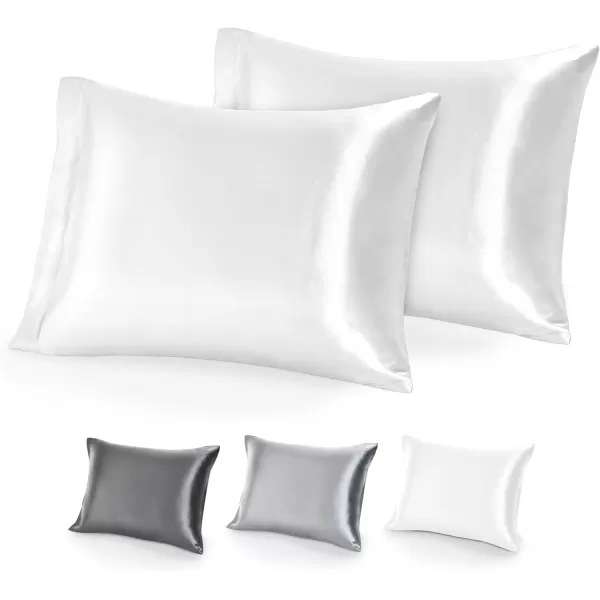 Bare Home 100 Mulberry Silk Pillowcase for Hair and Skin  Ultra Premium 6A Grade 19 Momme Silk Pillow Case  Envelope Enclosure  Breathable Cooling Pillow Cover Standard White01  White