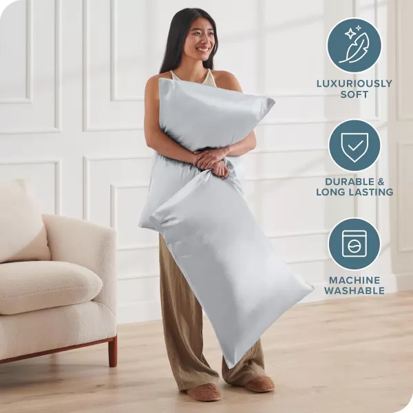 Bare Home 100 Mulberry Silk Pillowcase for Hair and Skin  Ultra Premium 6A Grade 19 Momme Silk Pillow Case  Envelope Enclosure  Breathable Cooling Pillow Cover Standard White05  Silver